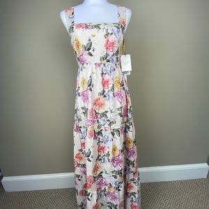 House of Harlow 1960 Floral Linen Maxi Dress Size M NWT